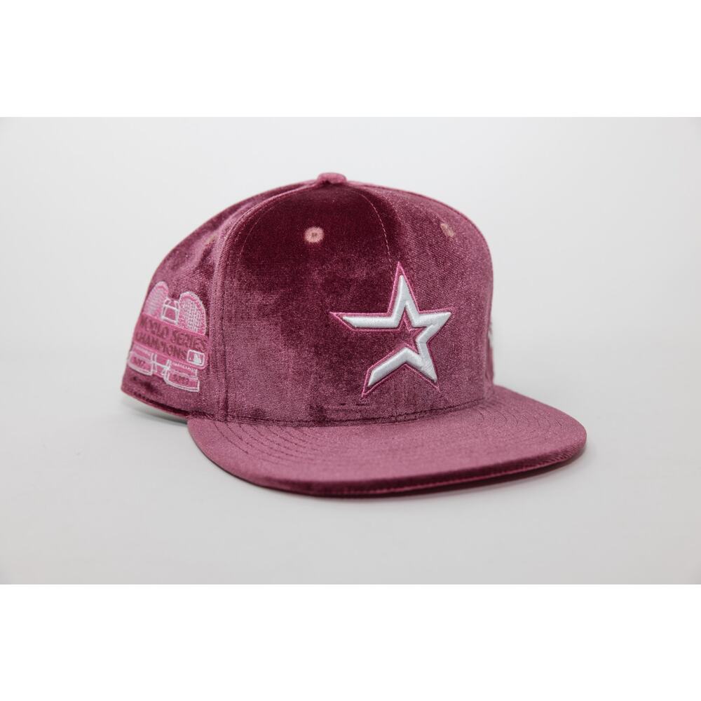 Houston Astros Suede "Pink Selena"  Fitted Hat Size 7‎ 1/8